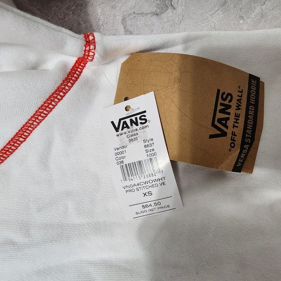 Vans Pro Stitched Versa Hoodie Women's White/Red New - Picture 4 of 7